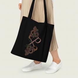 Decorative Embroidery Unique Design Tote Bag Mockup