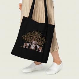 Embroidery Design : Pair Of Horse Tote Bag  Mock Up