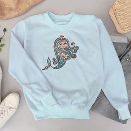 Mermaid Machine Embroidery Design T Shirt Mock Up