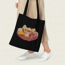 Breakfast Trey Embroidery Design Tote Bag Mock Up