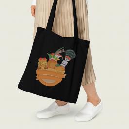 Natural Foods Embroidery Design Tote Bag Mock Up