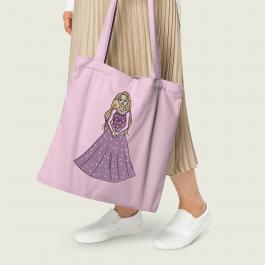 Cute Fairy Art Embroidery Designs Tote Bag Mockup Design