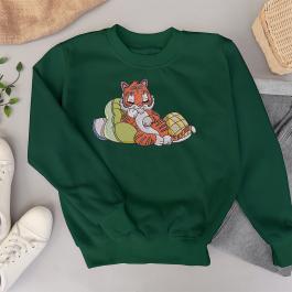 Cute Tiger cartoon Embroidery  Designs T-Shirt Mockup