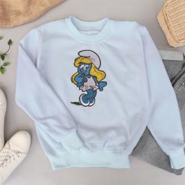 Smurf Cartoon Embroidery Designs T-shirt Mockup | Cre8iveSkill