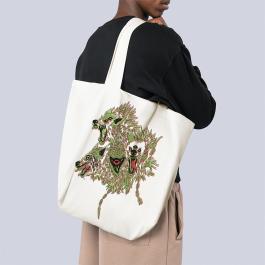 Wolf Dragon Embroidery Designs Tote Bag Mockup  Cre8iveSkill