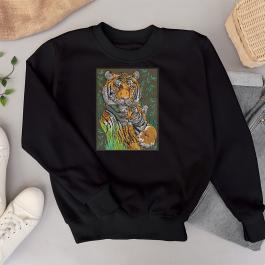 Tiger with Cubs Embroidery Designs T-shirt Mock up | Cre8iveSkill