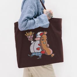 Dodger Dog Embroidery Design Tote Bag Mock up | Cre8iveSkill