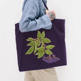 Elderberry Leaves Embroidery Design Tote Bag Mock up | Cre8iveSkill
