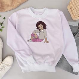 Cartoon Girl Embroidery Designs T-Shirt Mock up | Cre8iveSkill