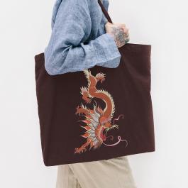 Dragon Embroidery Design Tote Bag Mock up  Cre8iveSkill