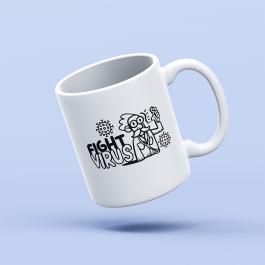 Fight Virus Cup Mockup Design | Cre8iveSkill