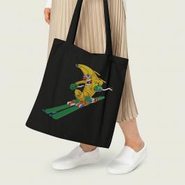 Skiing Banana Embroidery Design Tote Bag Mock up | Cre8iveSkill