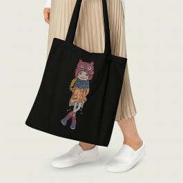 Smiling Girl Embroidery Design Tote Bag Mock up | Cre8iveSkill