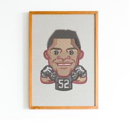 American Football Player Embroidery Design Photo Frames Mock Up  Cre8iveSkill