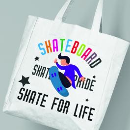 Skateboard Skate For Life Vector Art Hand Bag Mockup Design - Cre8iveSkill