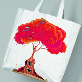 Music Tree Vector Art Design Hand Bag Mockup - Cre8iveSkill