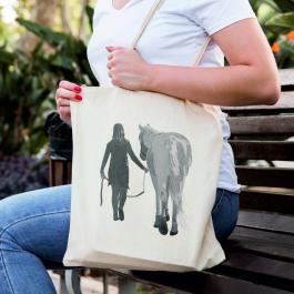 Girl With Horse Embroidery Design Hand Bag Mockup - Cre8iveSkill