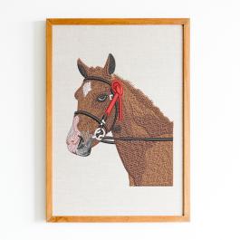 Horse Head Embroidery Design Photo Frame Mockup Design