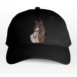 Horse With Lead Rope Embroidery Design Cap Mock Up