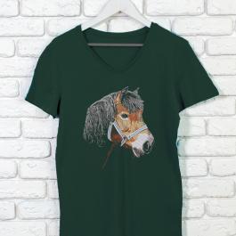 Horse Embroidery Design T-shirt Mock Up