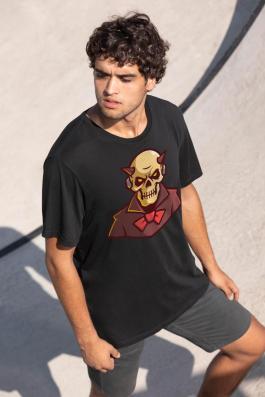 Halloween Skull Vector Art Design T-Shirt Mockup