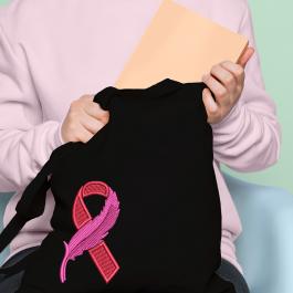 Breast Cancer Awareness Ribbon Embroidery Design T-Shirt Mockup