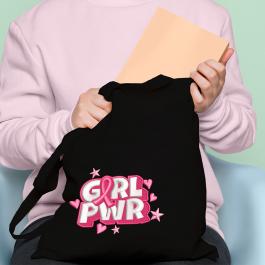 Pink Ribbon Girl Power Digital Embroidery Design T-Shirt Mockup