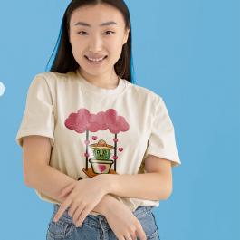 Love Cactus Embroidery Design T-Shirt Mockup