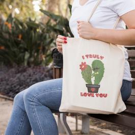 I Truly Love You Embroidery Design Tote Bag Mockup