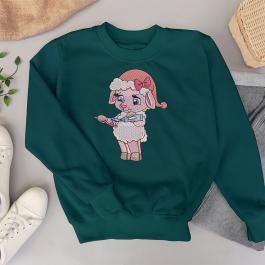 Cute Sheep Brushing Her Teeth Embroidery Design T-shirt Mockup