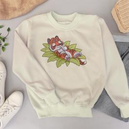 Sleeping Tiger Embroidery Design T-shirt Mockup