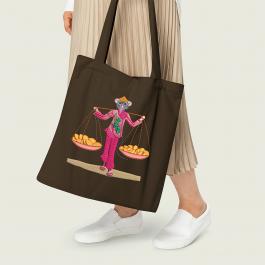 Libra Zodiac Sign Scales With Mouse Embroidery Design Tote Bag  Mockup