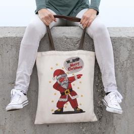 Cool Dude Santa Embroidery Design Tote Bag Mockup