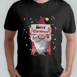 Merry Christmas Gnome Embroidery Design T-shirt Mockup