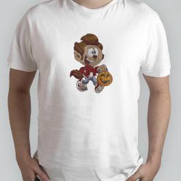 Pumpkin Boy Embroidery Design T-shirt Mockup