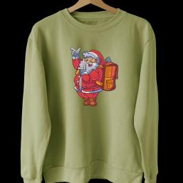 Chilling Santa Embroidery Design T-Shirt Mockup | Cre8iveSkill