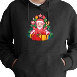 Santa In Yoga Mode Vector Design Hoodies Mockup