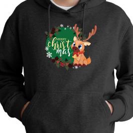 Christmas Reindeer Vector Design Hoodies Mockup