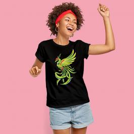 Phoenix Bird Embroidery Design T-shirt Mockup