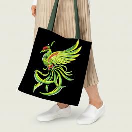 Phoenix Bird Embroidery Design Tote Bag Mockup