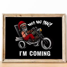 Santa Riding Bike Vector Design Wall Frame Mockup Design