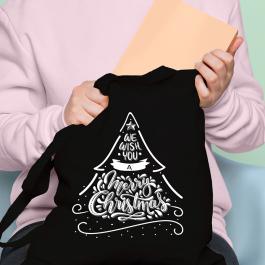 We Wish You A Merry Christmas Vector Design Tote Bag Mockup