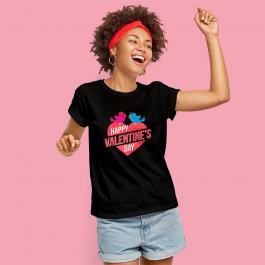 Valentine Love Birds Vector Design T-shirt Mockup