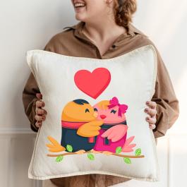 Love Birds Vector Design Cushion Mockup