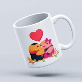 Love Birds Vector Design Cup Mockup