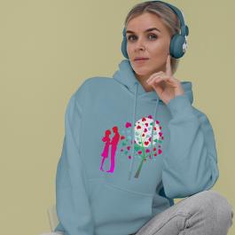 Couple With Love Tree Vector Design Hoodies Mockup