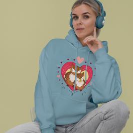 Valentine's owl Vector Design Hoodies Mockup