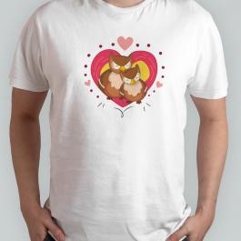 Valentine's owl Vector Design T-shirt Mockup