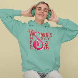 Happy International Women's Day Vector Design Hoodies Mockup