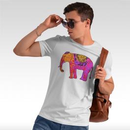 Colorful Elephant Embroidery Design T-shirt Mockup